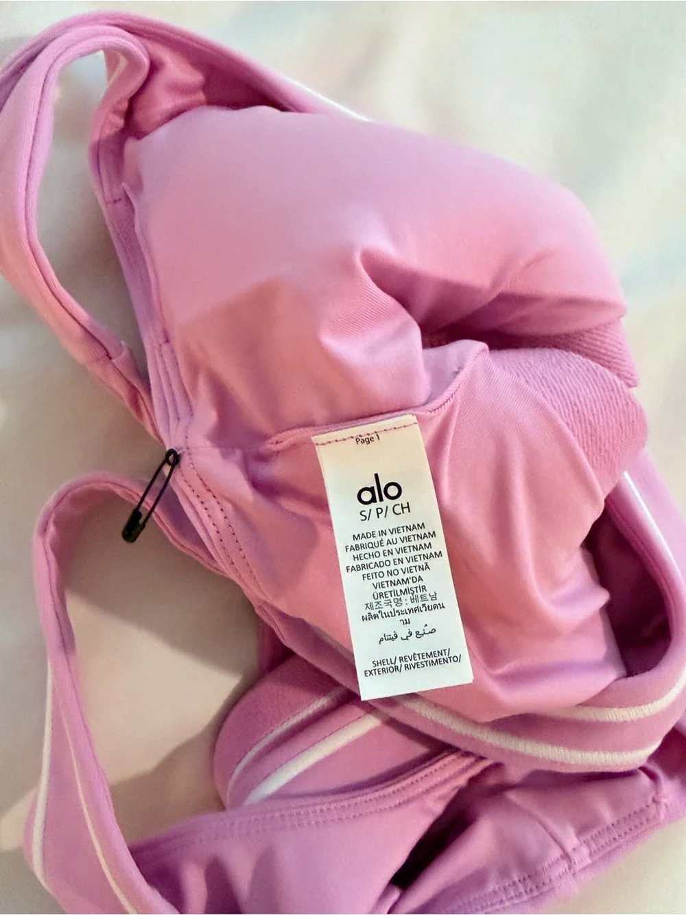 ALO Yoga Pink Padded Light-Support Sports Bra
